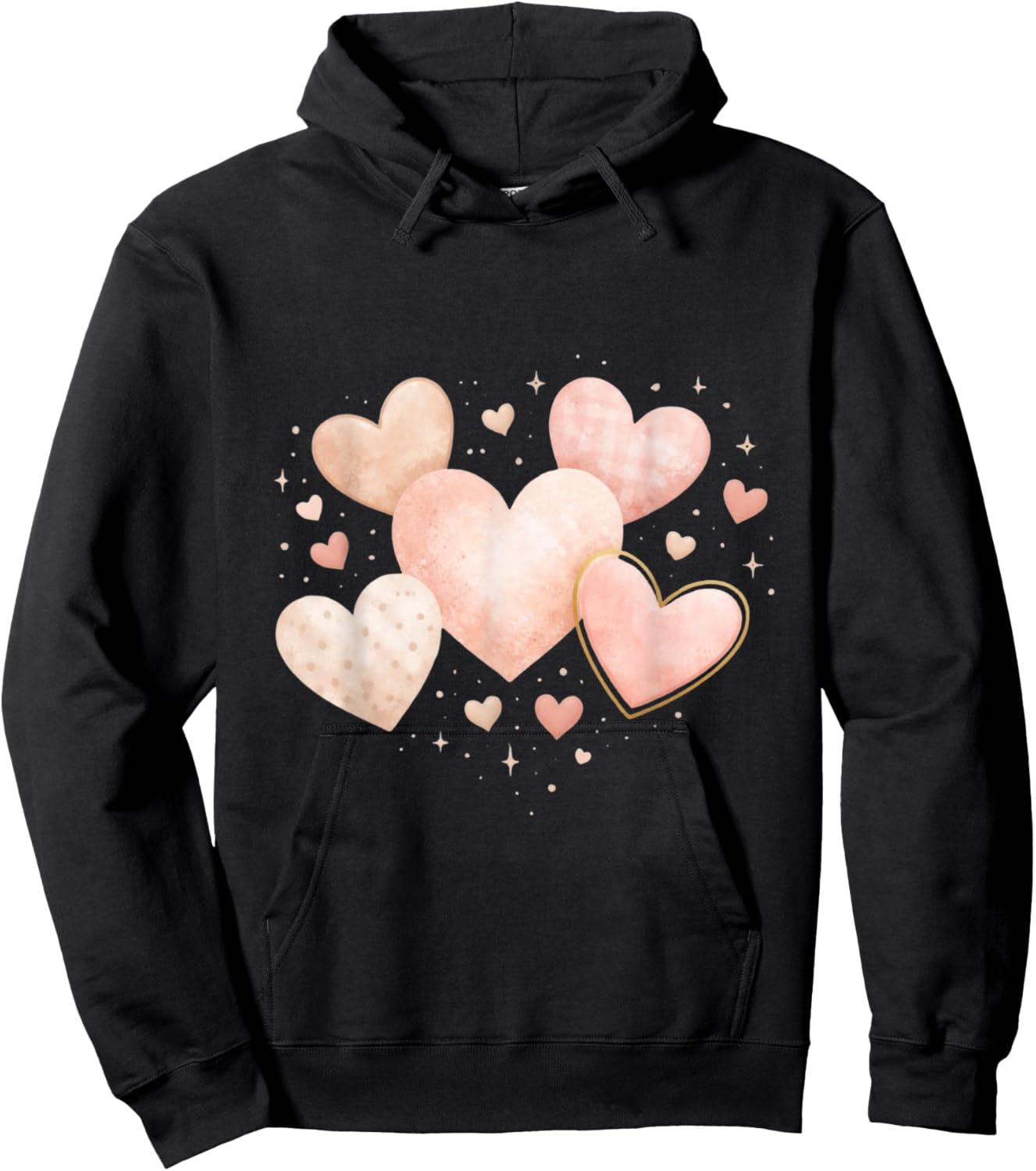 Hearts Design – Cute Valentine’s Day Love Artwork Hoodie - Hoodie | Black