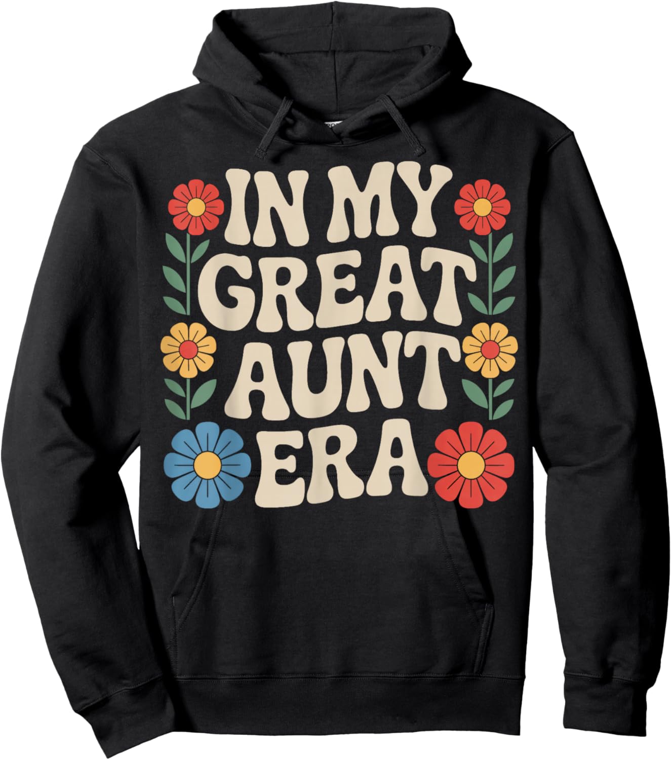 in My Great Aunt Era Family Support Aunt Retro Hoodie - Hoodie | Black