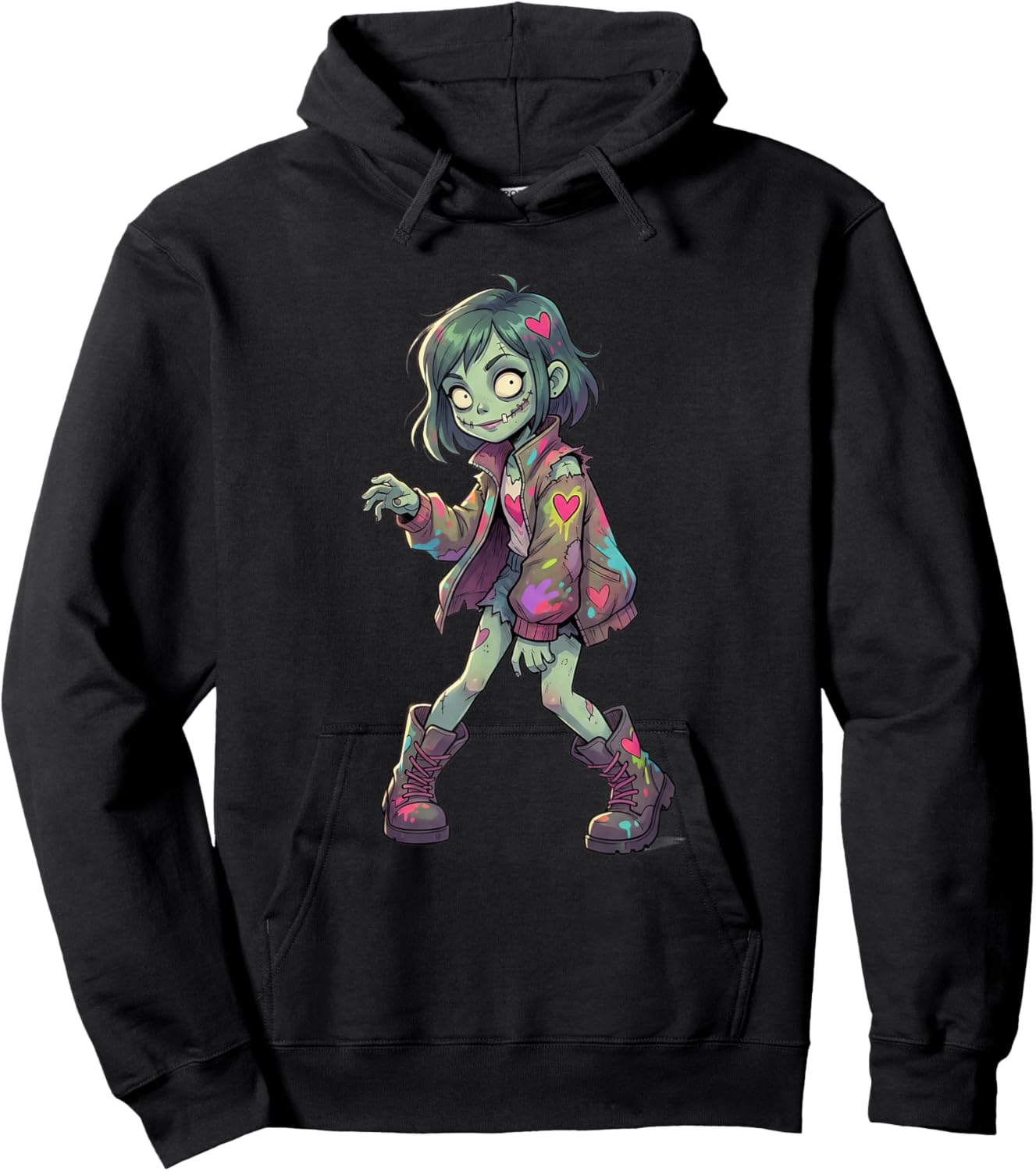 Kawaii Pastel Zombie Girl Halloween Horror Hoodie - Hoodie | Black
