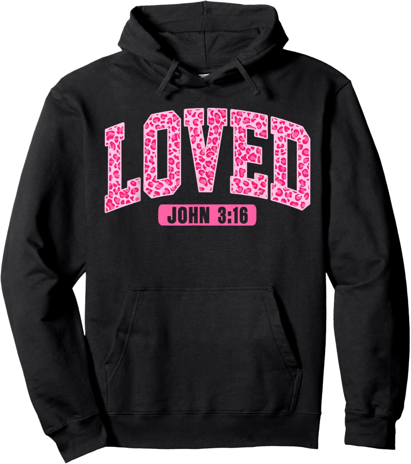 Loved John 3:16 Jesus Christian Faith Valentine Leopard Hoodie - Hoodie | Black
