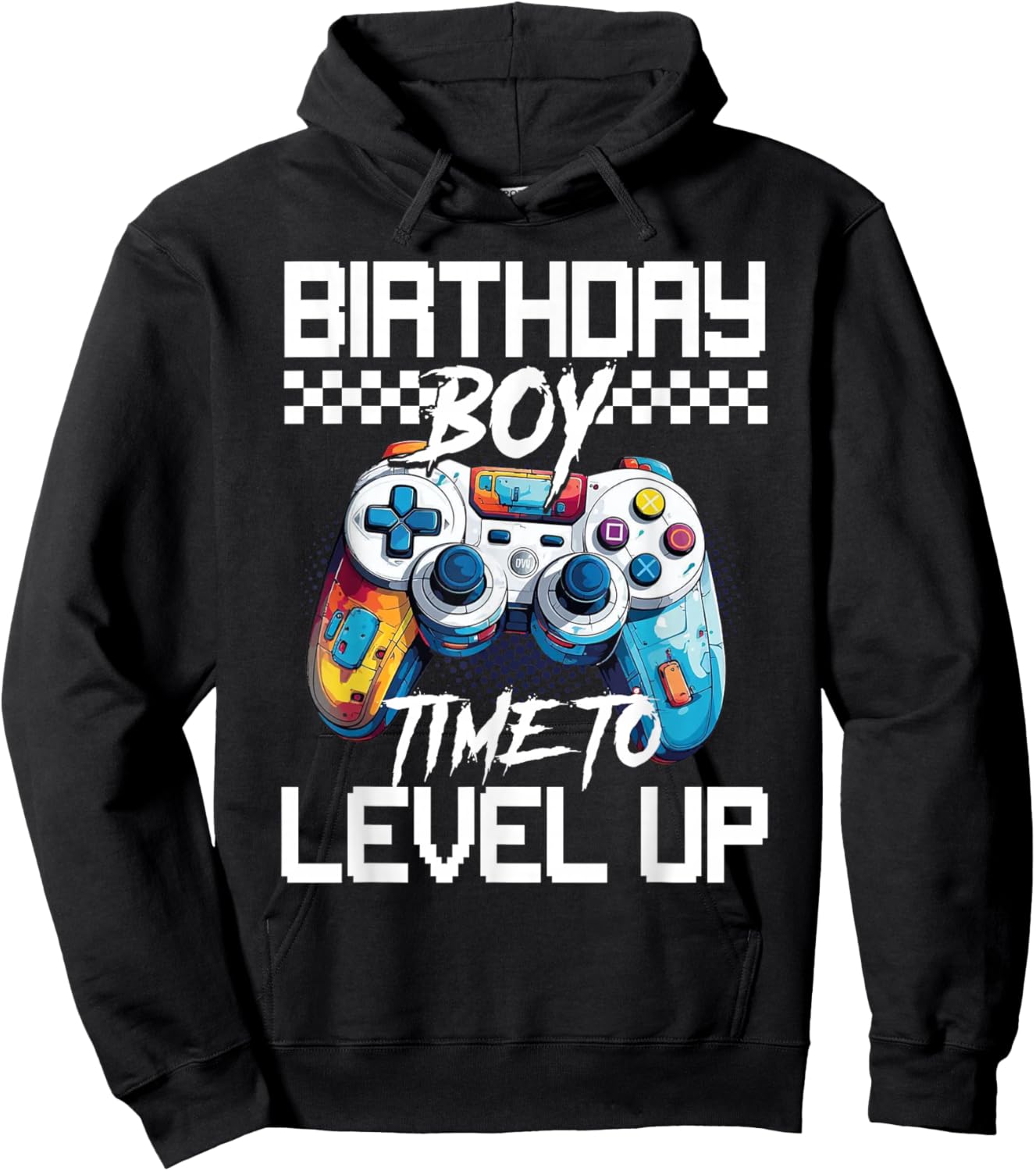 Birthday Boy Time to Level Up Video Game Birthday Party Boys Hoodie - Hoodie | Black