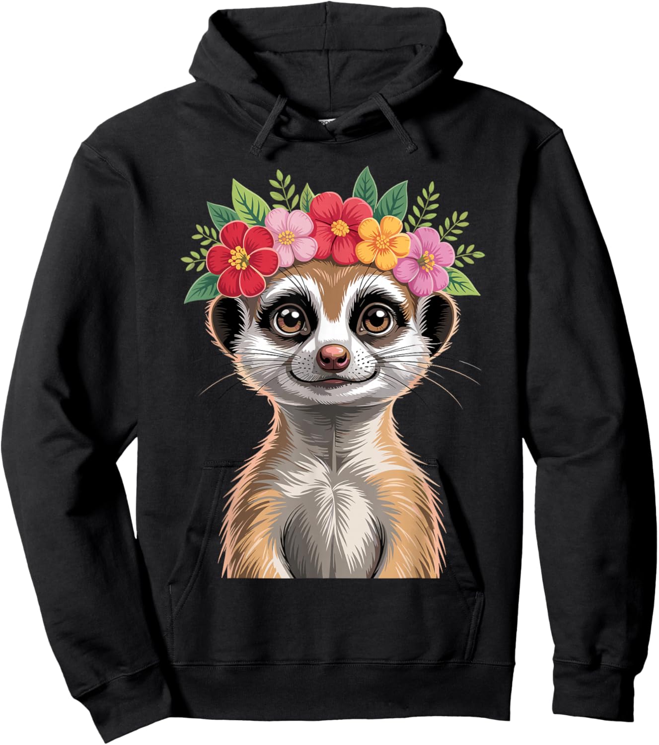 Meerkat Art Girls Wildlife Animal Meerkat Lover Hoodie - Hoodie | Black