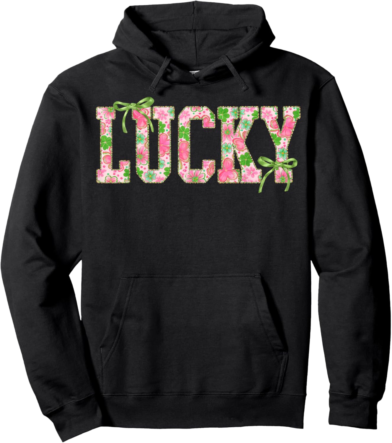 St Pattys Day Lucky Shamrock St Patrick's Day Men Women Hoodie - Hoodie | Black