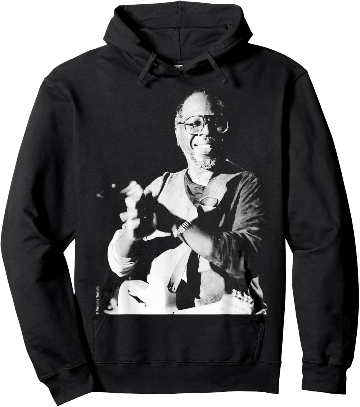 Curtis Mayfield Soul Live Liverpool 1984 by Virginia Turbett Hoodie - Hoodie | Black