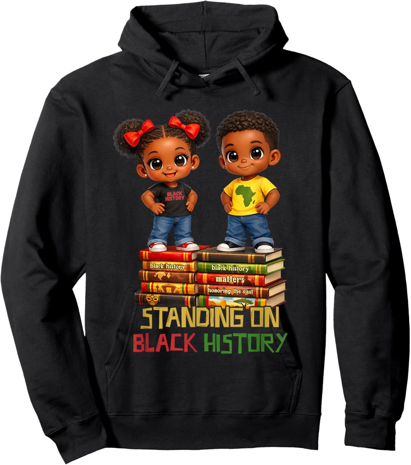 Standing On Black History Melanin African American Boy Girl Hoodie - Hoodie | Black