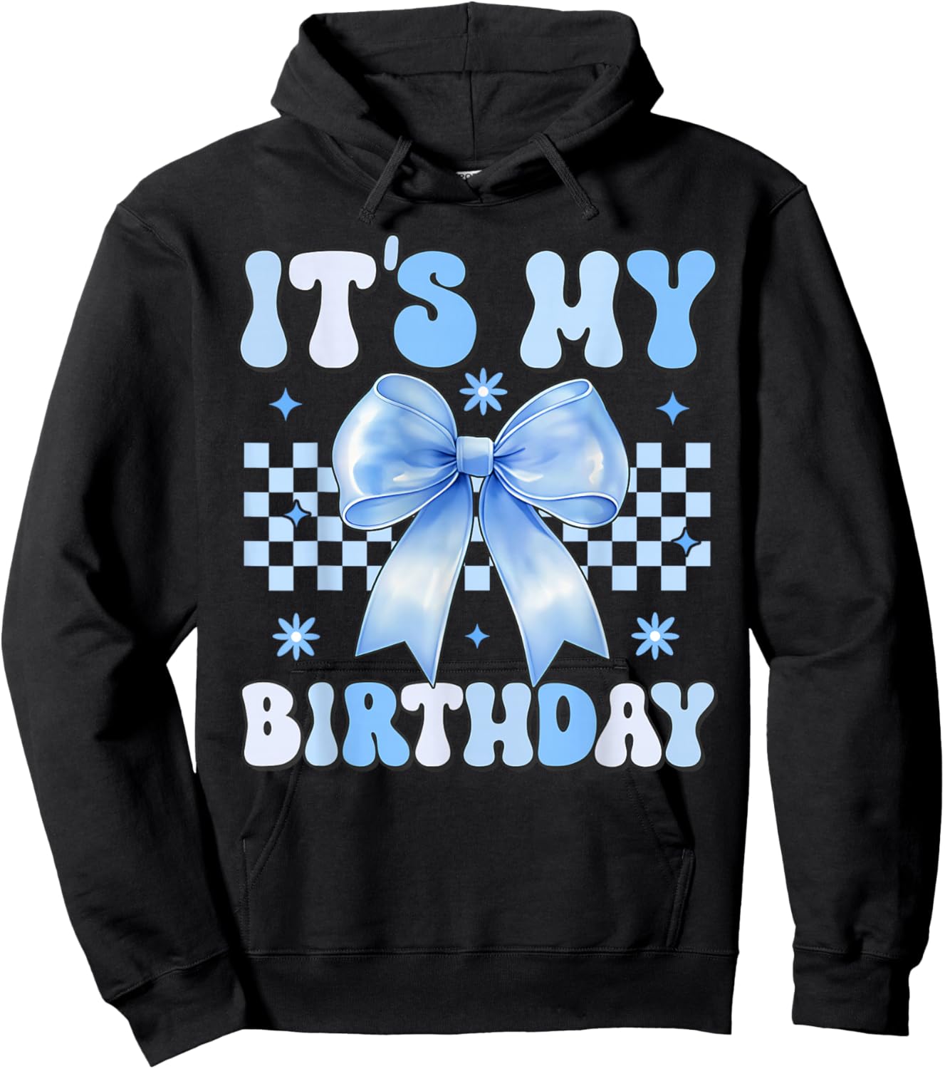 Groovy It's My Birthday Girls Women Teens Coquette Bow Hoodie - Hoodie | Black