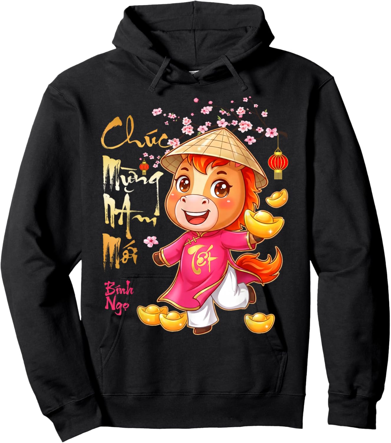 Chuc Mung NAM Moi Xuan Binh NGO Vietnamese New Year TET 2026 Hoodie - Hoodie | Black