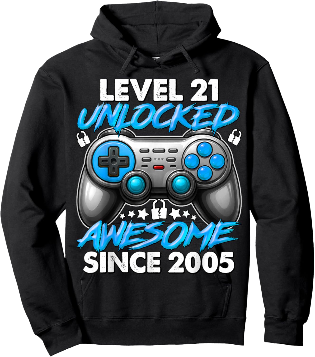 Level 21 Unlocked 21 Year Old Gifts Boys 21st Birthday Boy Hoodie - Hoodie | Black