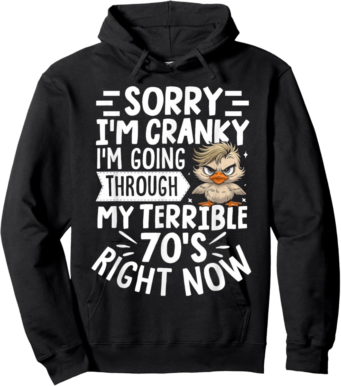Sorry I'm Cranky I'm Going Through My Terrible 70'st Hoodie - Hoodie | Black