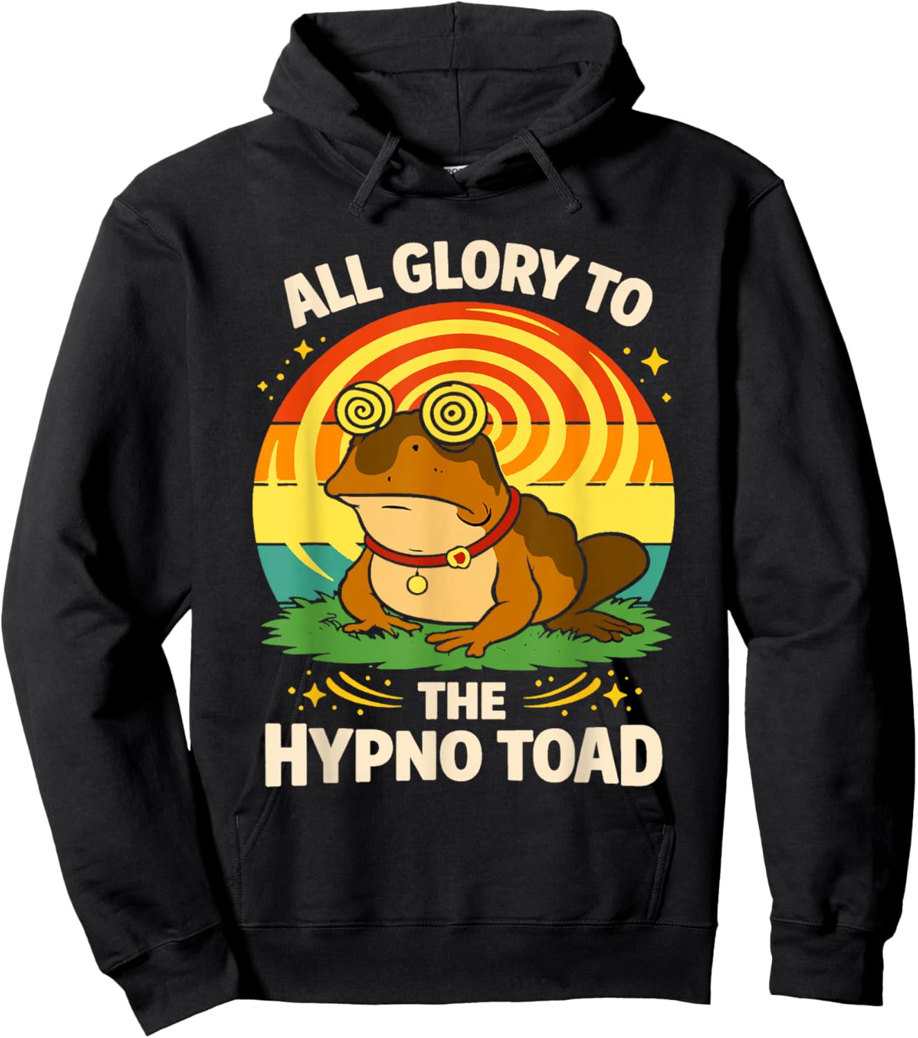 All Glory to The Hypno Toad Amphibian Funny Meme Frog Joke Hoodie - Hoodie | Black