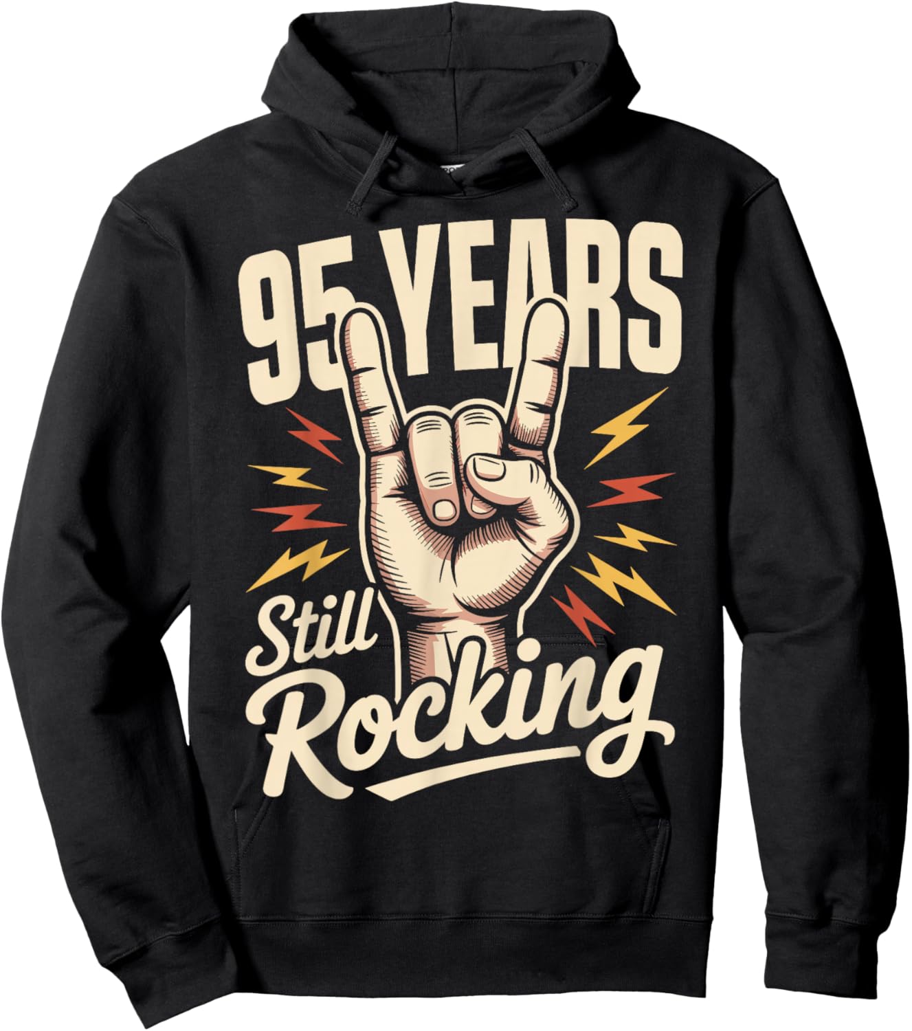 95 Years Still Rocking 95th Birthday Funny 95 Birthday Hoodie - Hoodie | Black