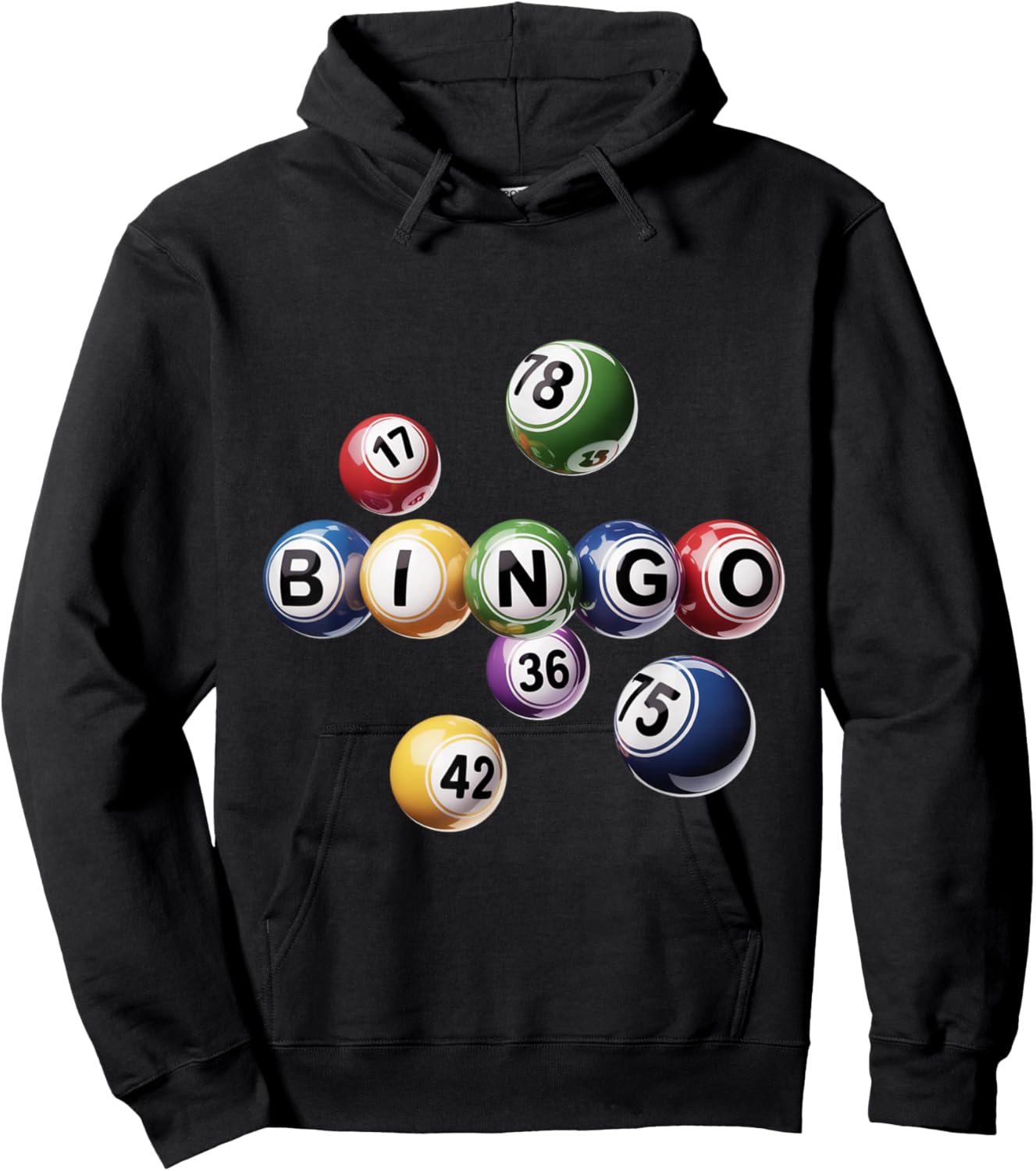 Classic Color Bingo Balls Arrangement Hoodie - Hoodie | Black