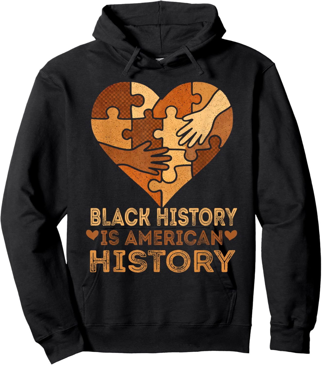 Black History is American History Heart African American BHM Hoodie - Hoodie | Black