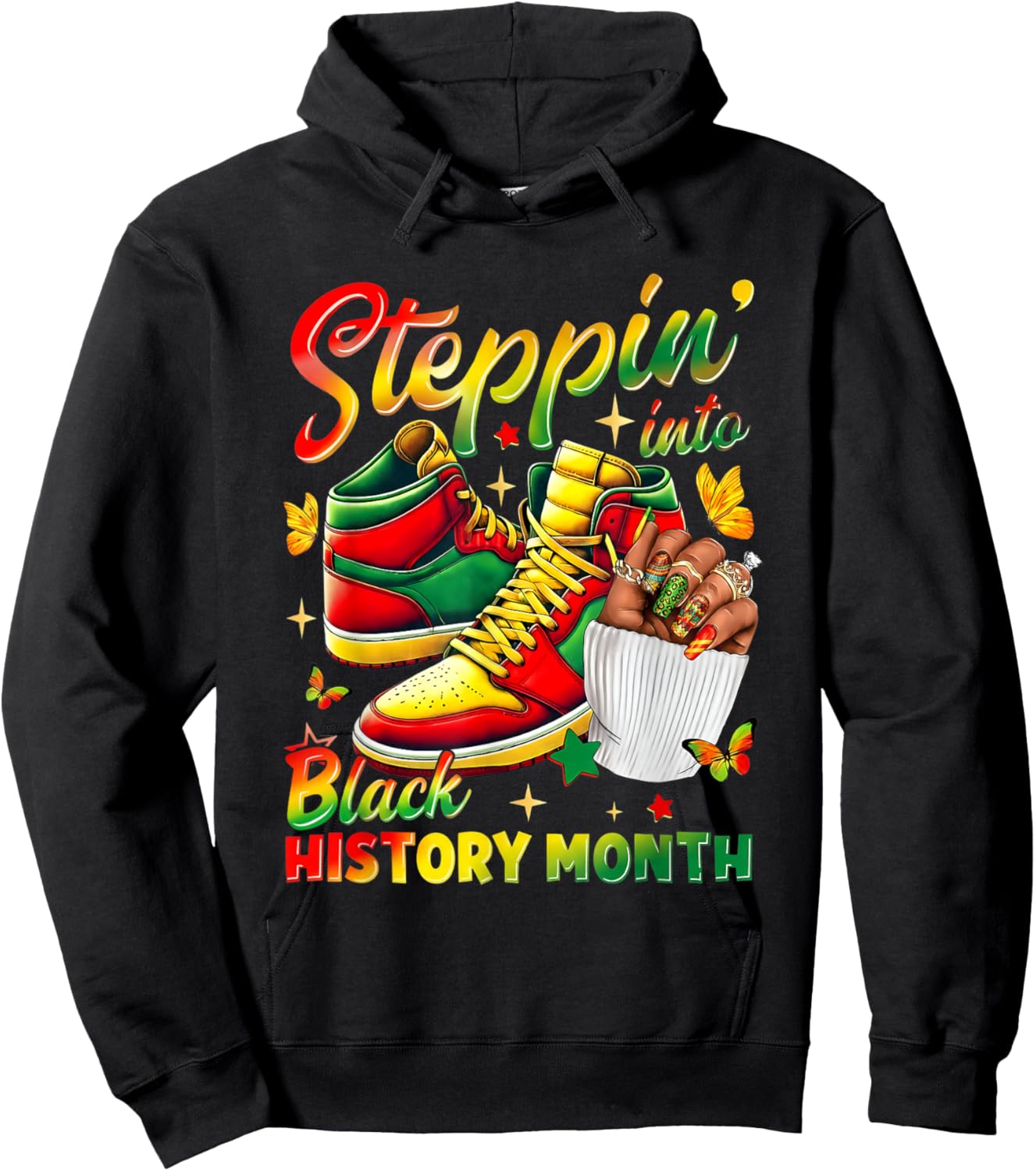 Stepping Into Sneakers Black History Month Black Girls Hoodie - Hoodie | Black