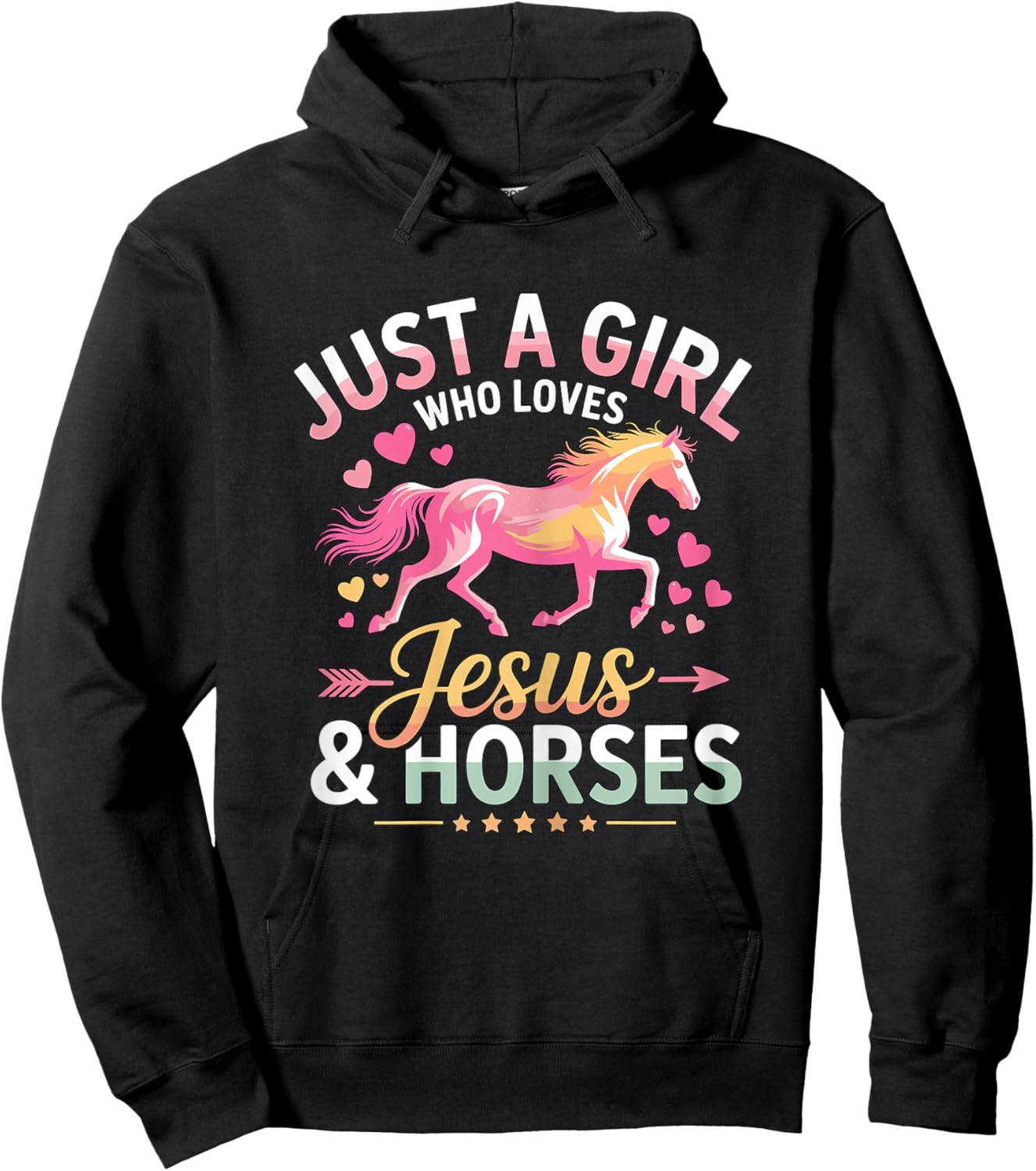 Just a Girl Who Loves Jesus & Horses Hoodie - Hoodie | Black