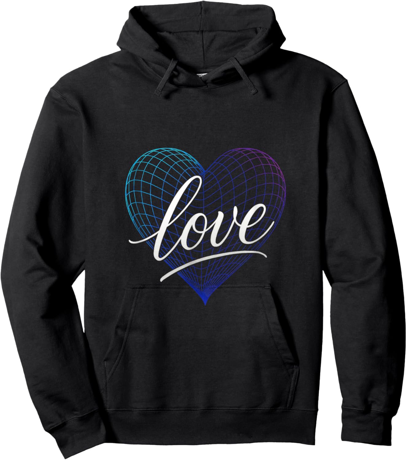 Love - Heart Couple Valentines Hoodie - Hoodie | Black