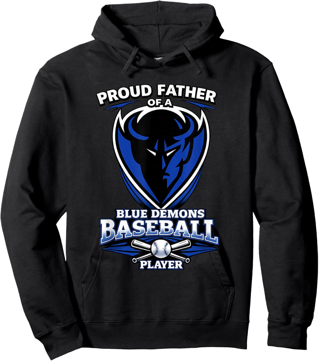Oak Forest Blue Demons Baseball Father Hoodie - Hoodie | Black