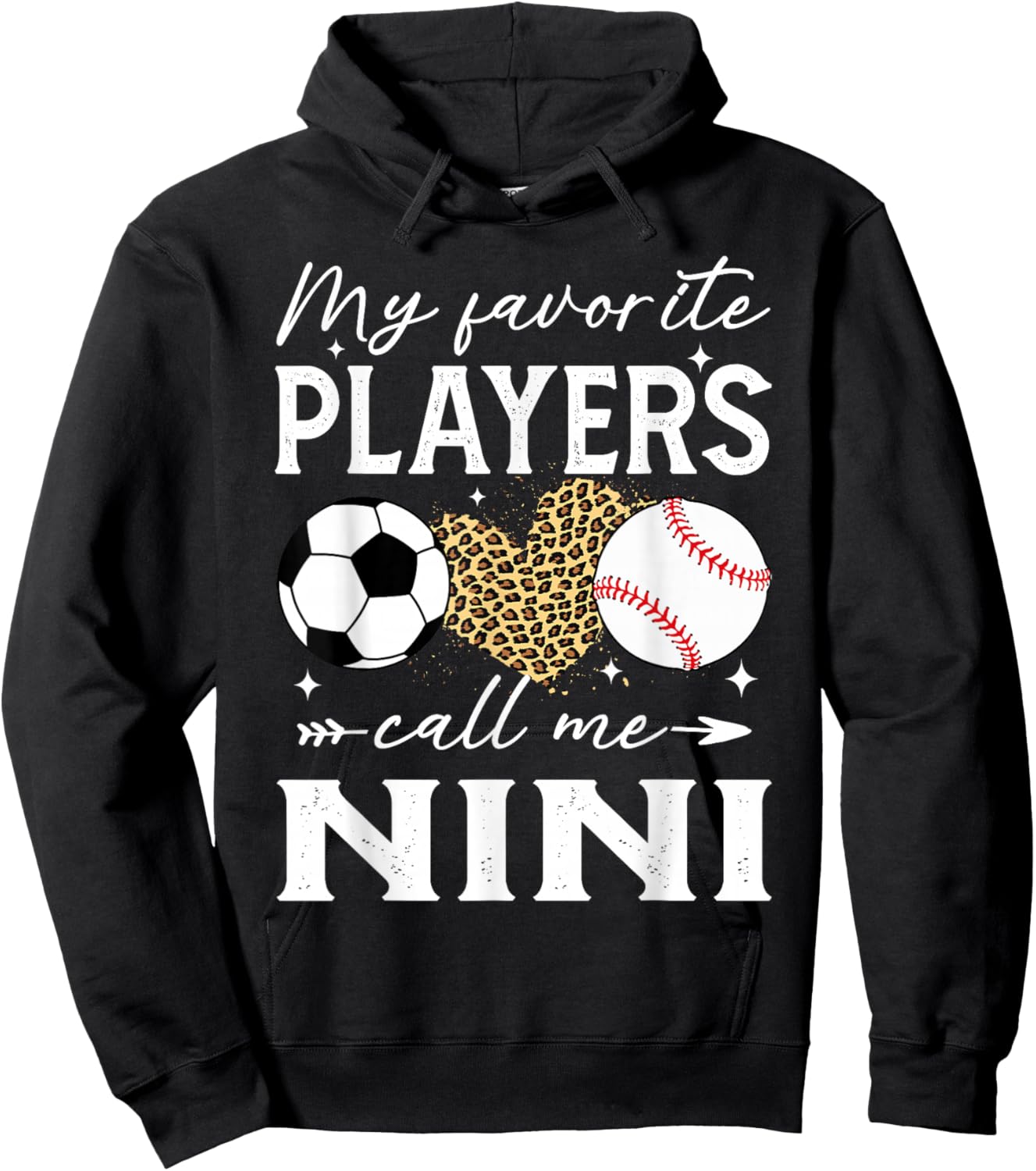 My Favorite Players Call Me Nini Soccer Baseball Hoodie - Hoodie | Black
