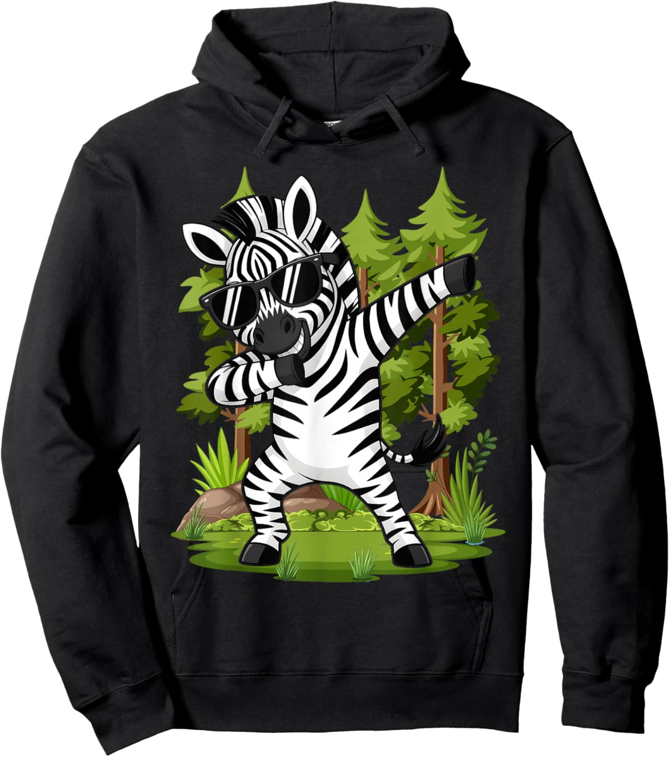 Cute Dabbing Zebra Clothes Kids Toddler Boys Animal Print Hoodie - Hoodie | Black