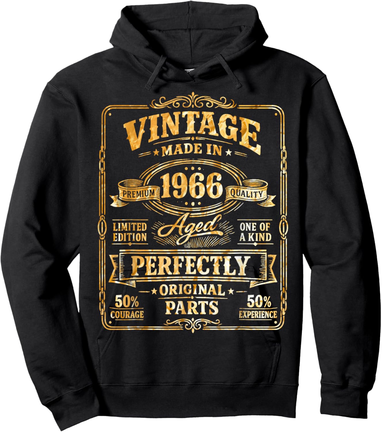 60th Birthday Man Woman 60 Years Decoration 1966 Gift Funny Hoodie - Hoodie | Black