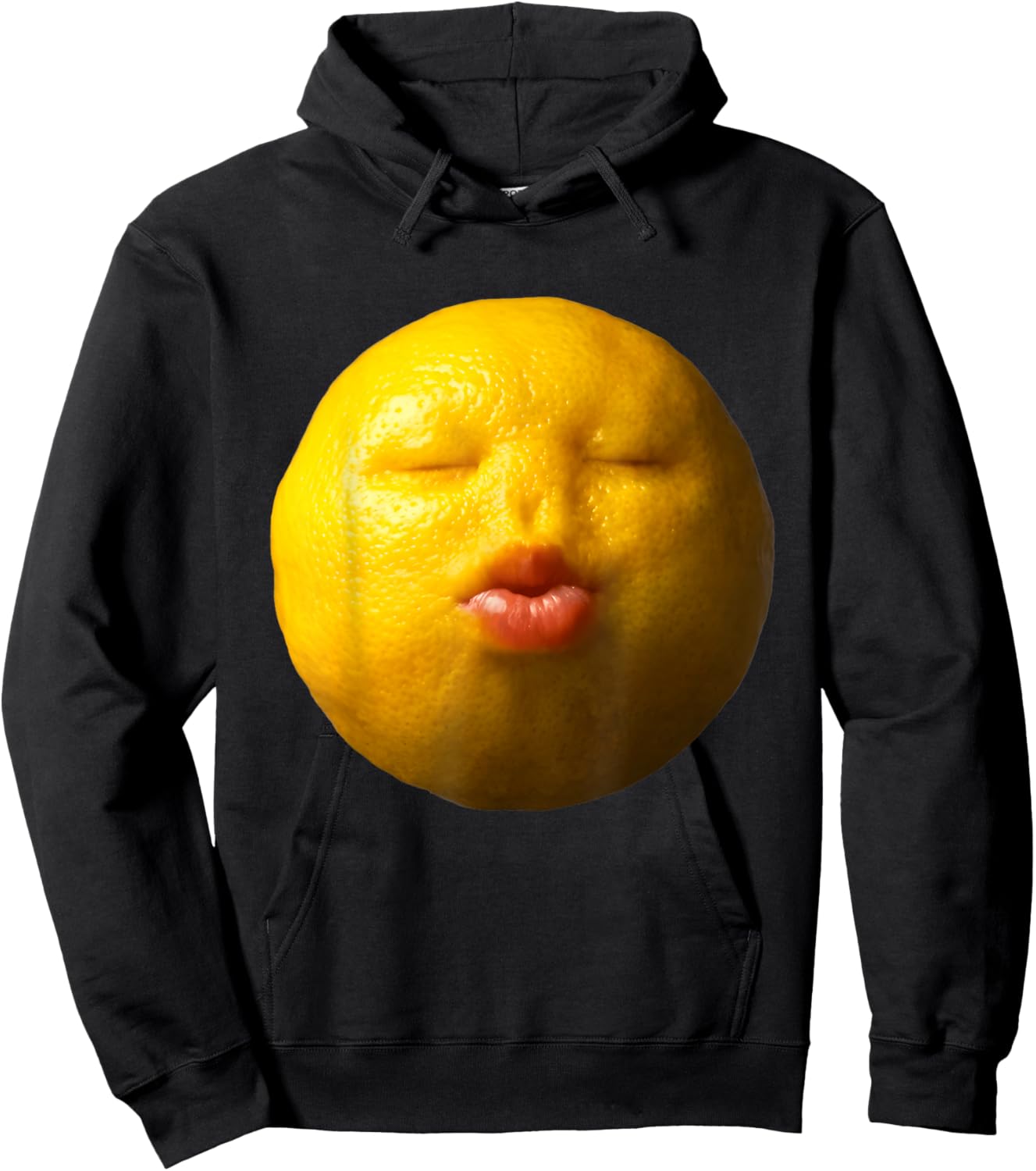 Niche Lemon Meme Ai Fruits Eating Fruit Funny brainrot Silly Hoodie - Hoodie | Black