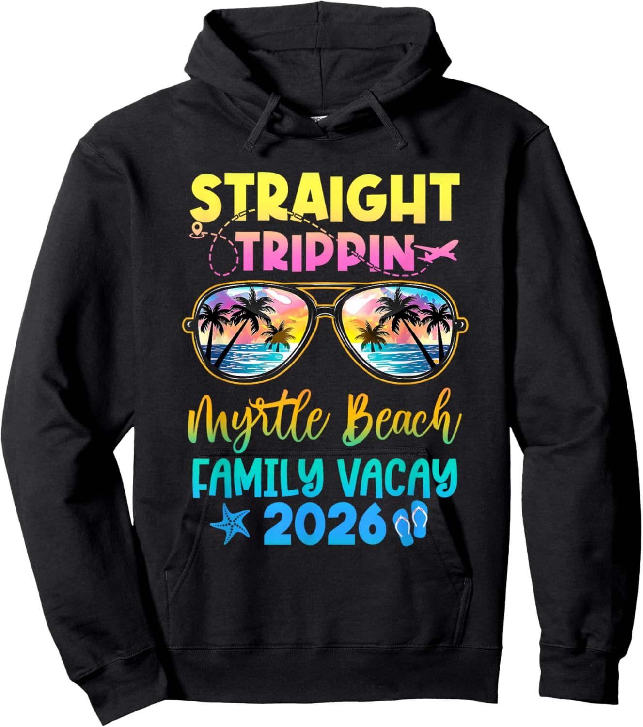 Family Vacation Myrtle Beach 2026 Summer Holiday Matching Hoodie - Hoodie | Black