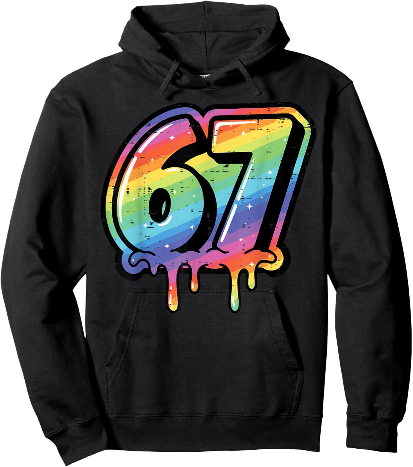 6 7 Meme Number Drip 67 Gen Alpha Slang Kids Boys Youth Hoodie - Hoodie | Black