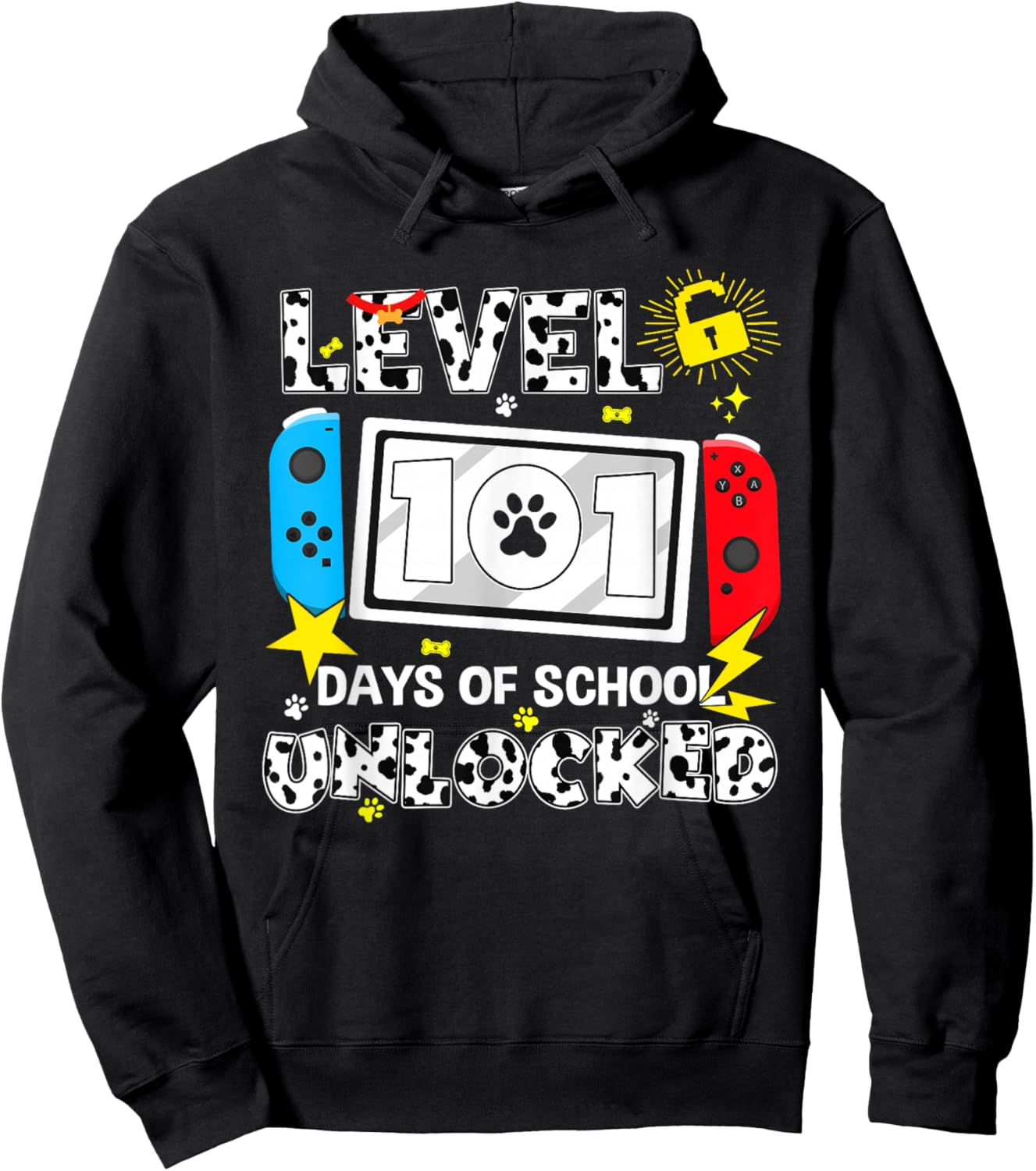 Level Unlocked Game Controller 101 Days School 100 Days Hoodie - Hoodie | Black