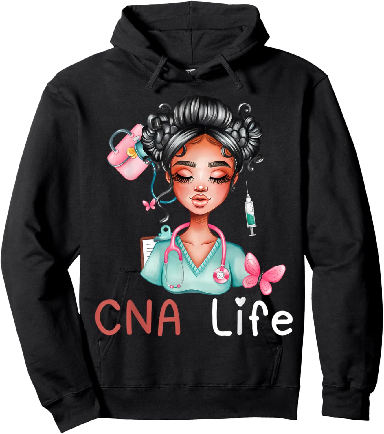CNA Nurse Life Black History Month African American Nursing Hoodie - Hoodie | Black