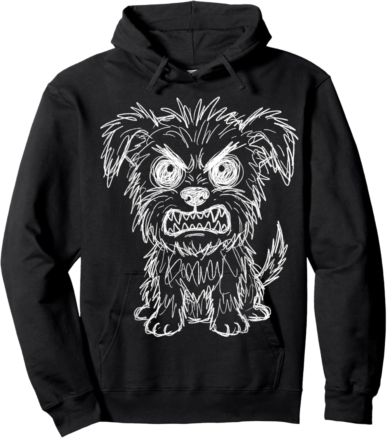 Scribble Dog Funny Terrier Sketchy Line Art Hoodie - Hoodie | Black