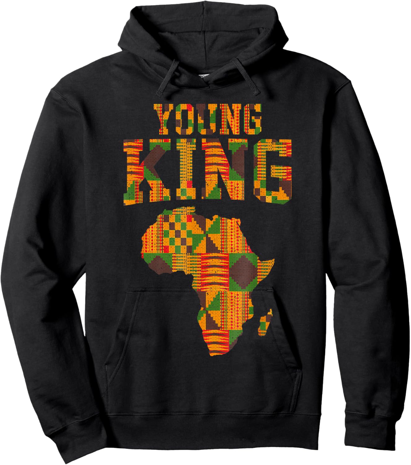 Kente Cloth African Print Hoodie - Hoodie | Black