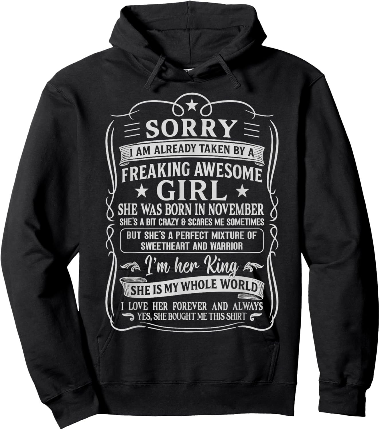 I Am Already Taken by Freaking Awesome Girl Born in November Hoodie - Hoodie | Black