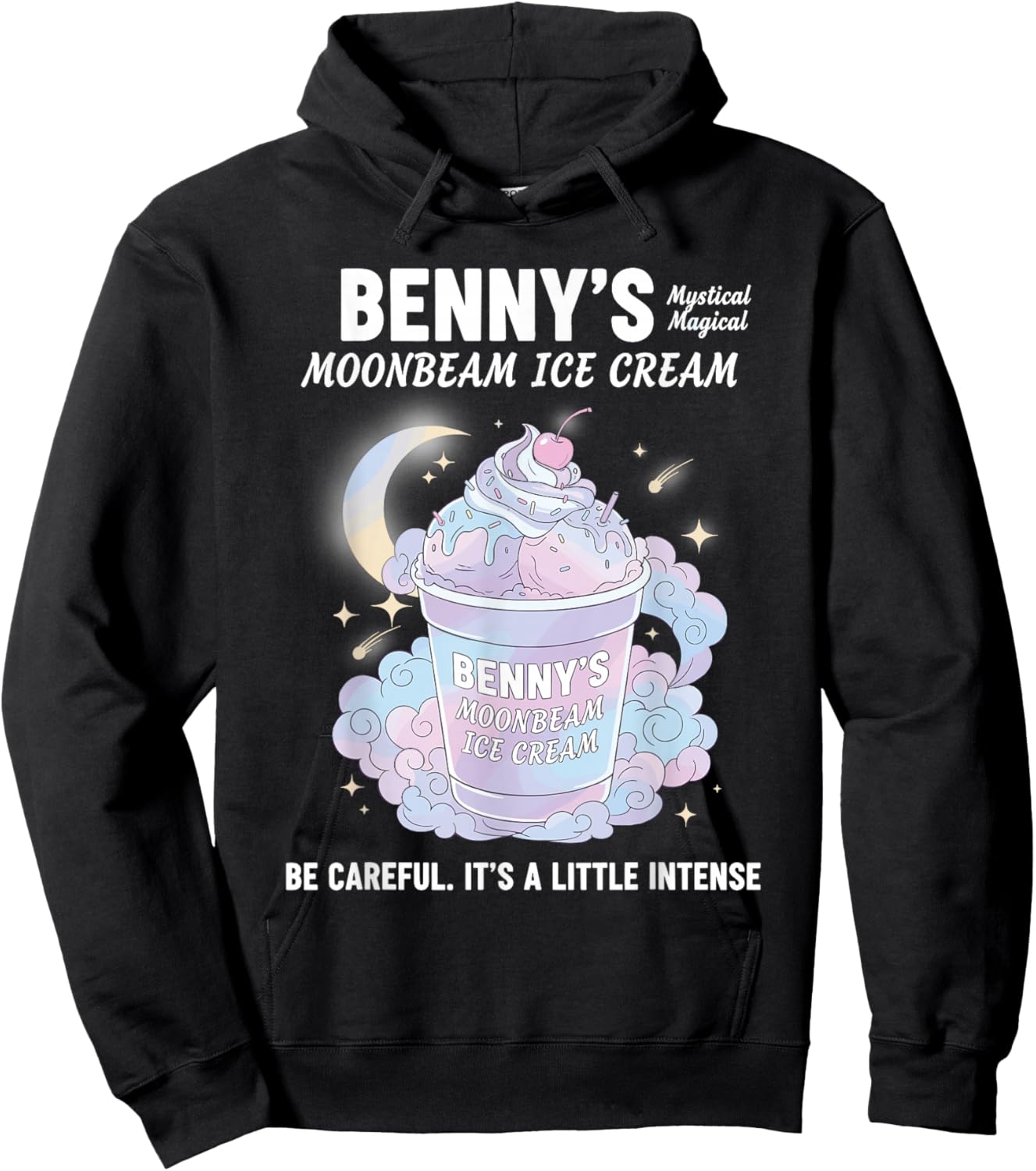 Vintage Moonbeam Ice Cream Truck Retro Double Scoop Popsicle Hoodie - Hoodie | Black