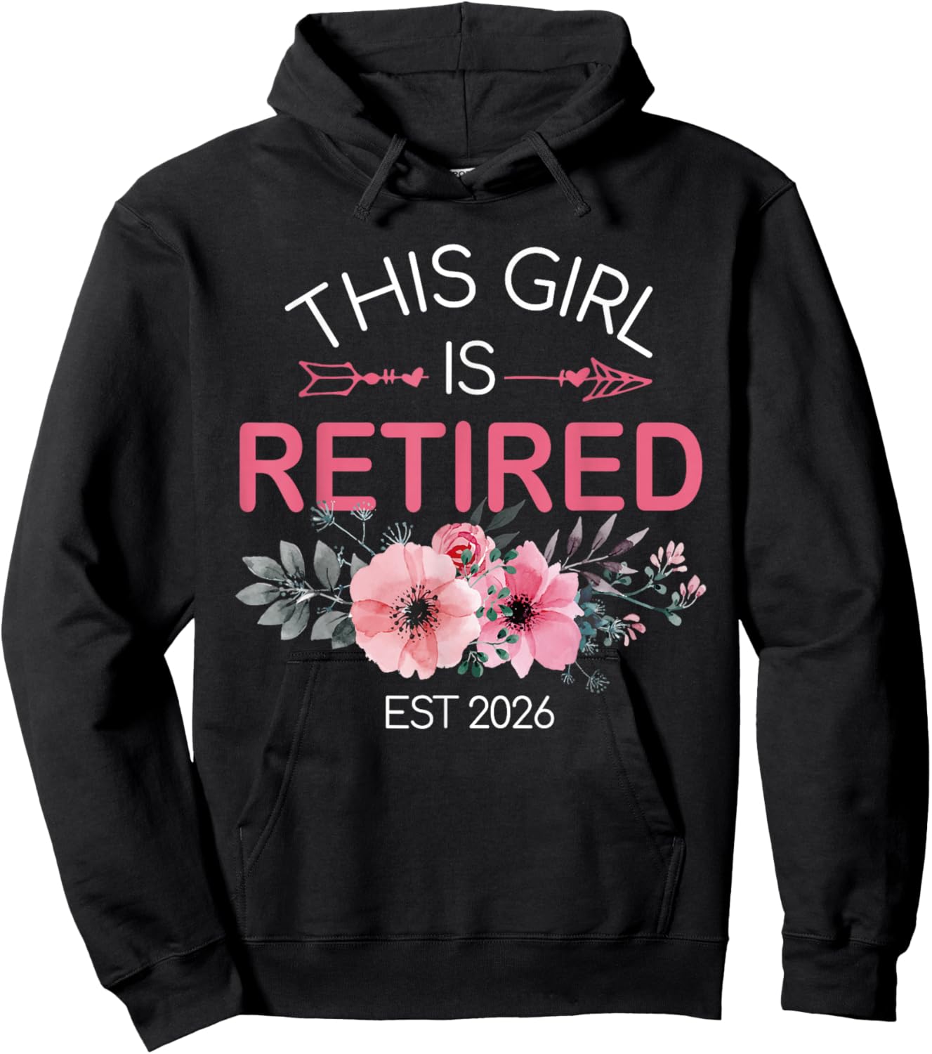 Retirement Mom Women Floral Hoodie - Hoodie | Black