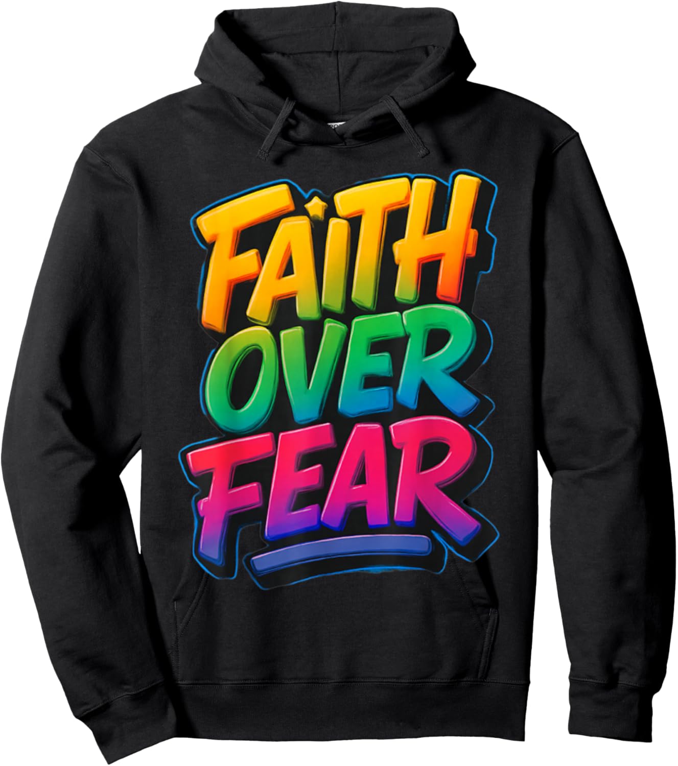 Faith Over Fear Christian Women Men Inspirational Graphic Hoodie - Hoodie | Black