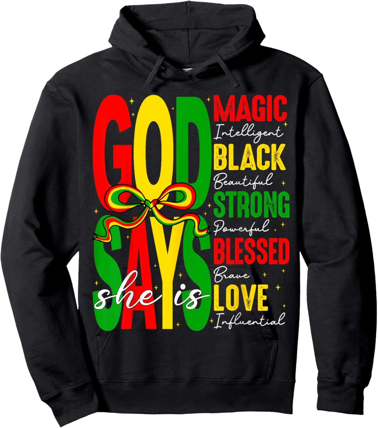 God Says She is Love Blesses Black History African Women Hoodie - Hoodie | Black