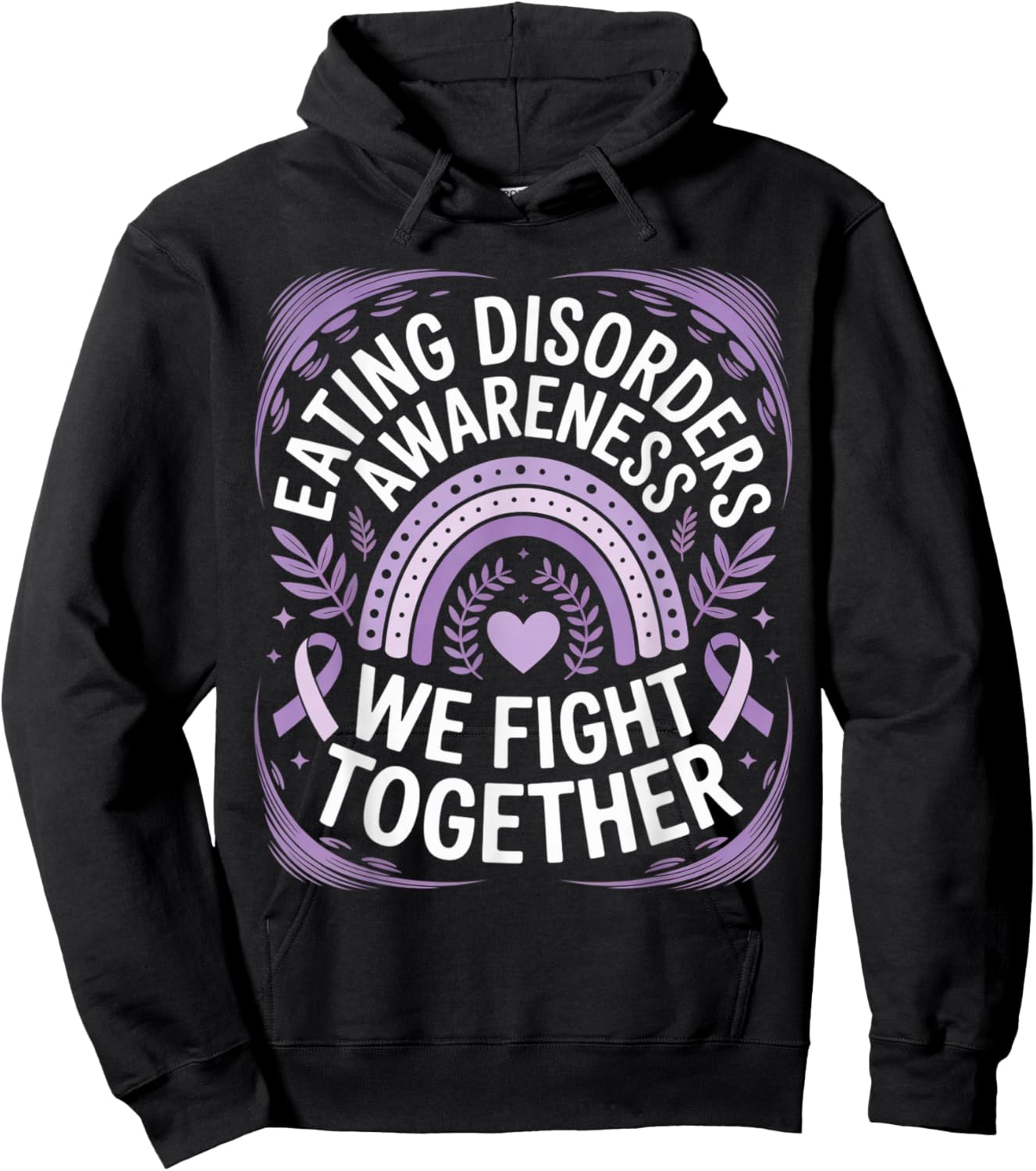 Eating Disorders Awareness Shirts | We Fight Together Hoodie - Hoodie | Black