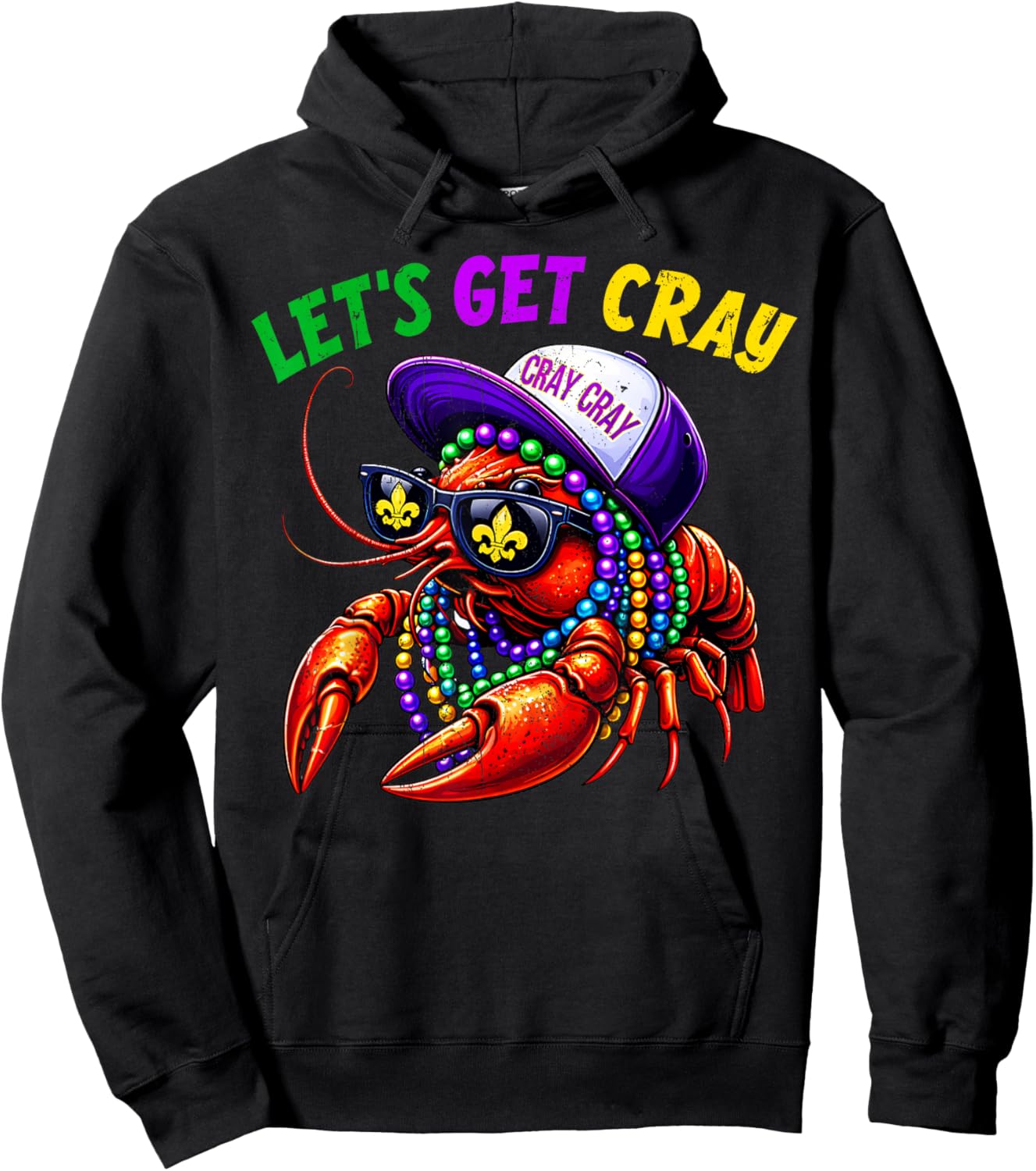 Let Get Cray Crawfish Beads Funny Men Women Costume Hoodie - Hoodie | Black