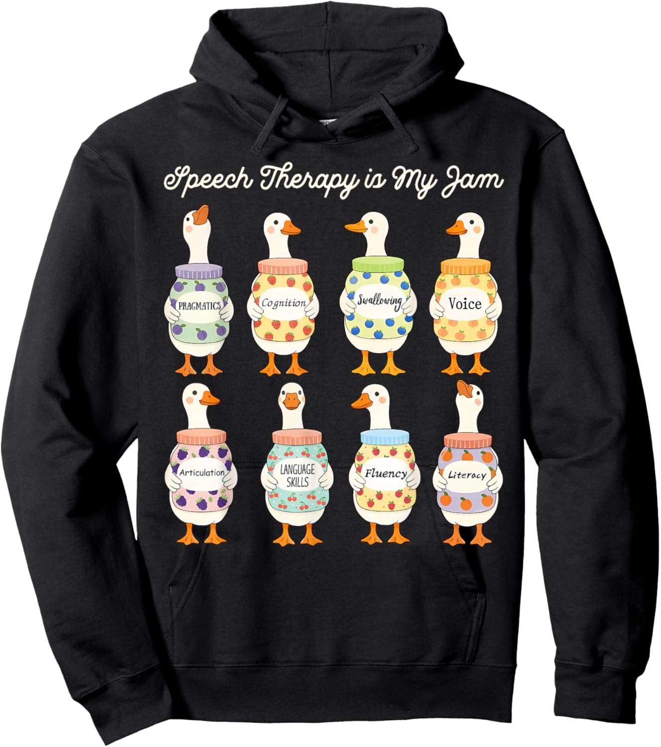 Speech Therapy is My Jam Silly Goose SLP Speech Pathologist Hoodie - Hoodie | Black