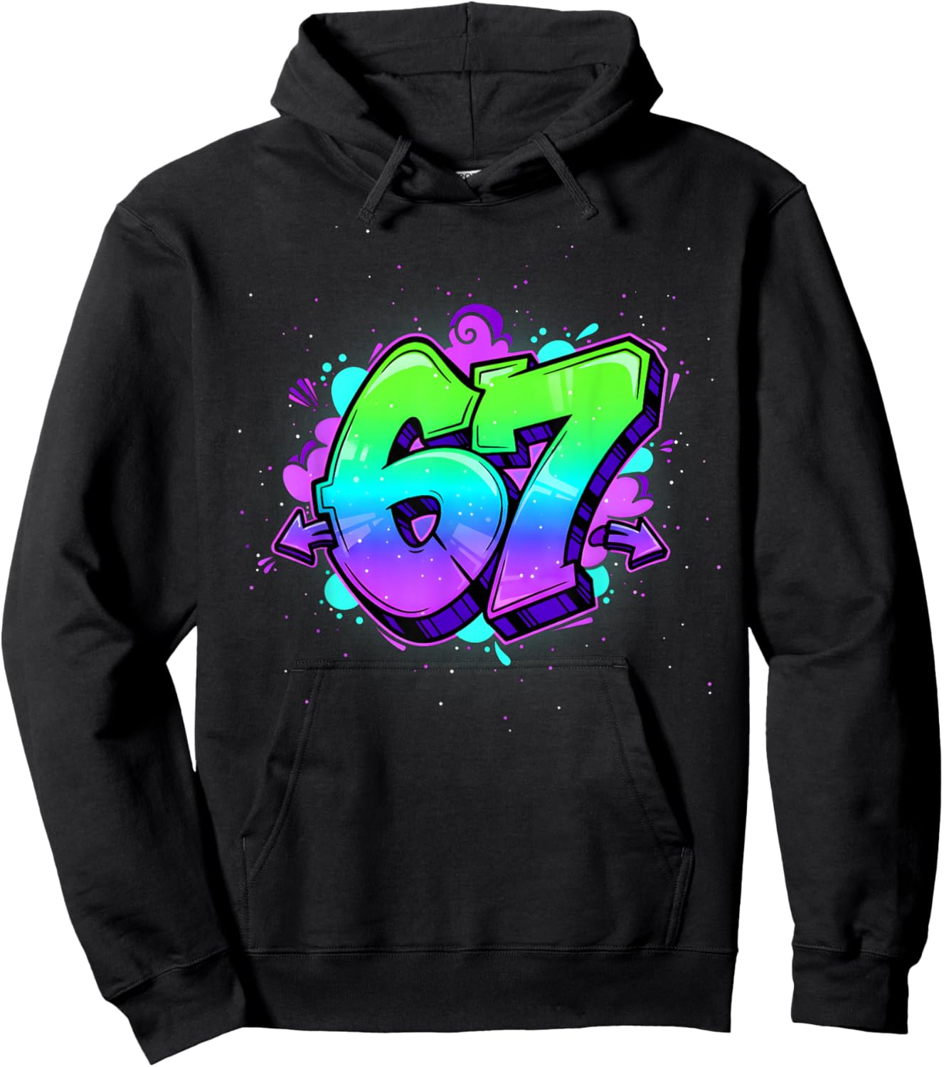 67 Graffiti Funny Six Seven Street Art Streetwear 6 7 Boys Hoodie - Hoodie | Black