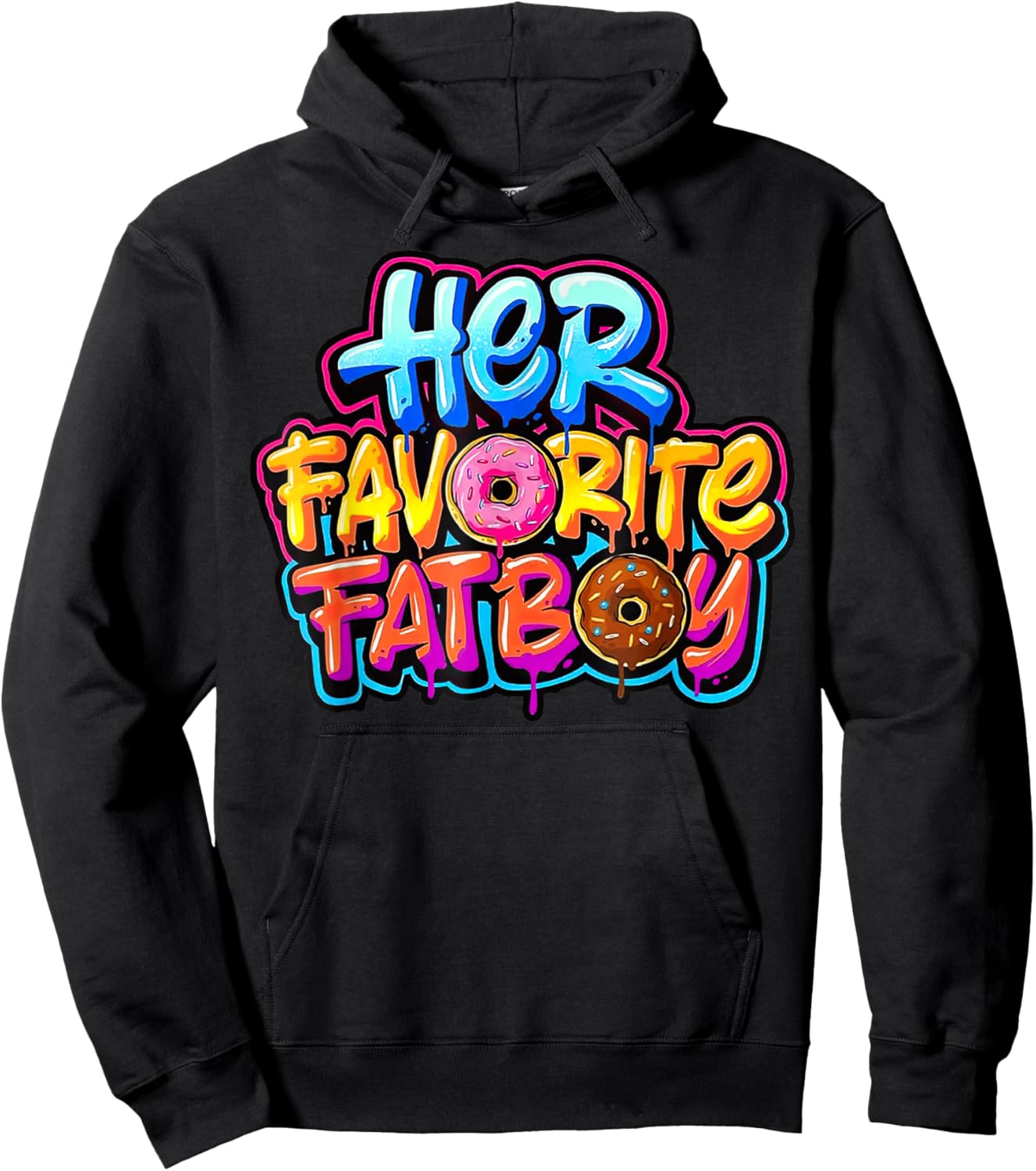 Her Favorite Fatboy Funny Donut Lover Humor Hoodie - Hoodie | Black