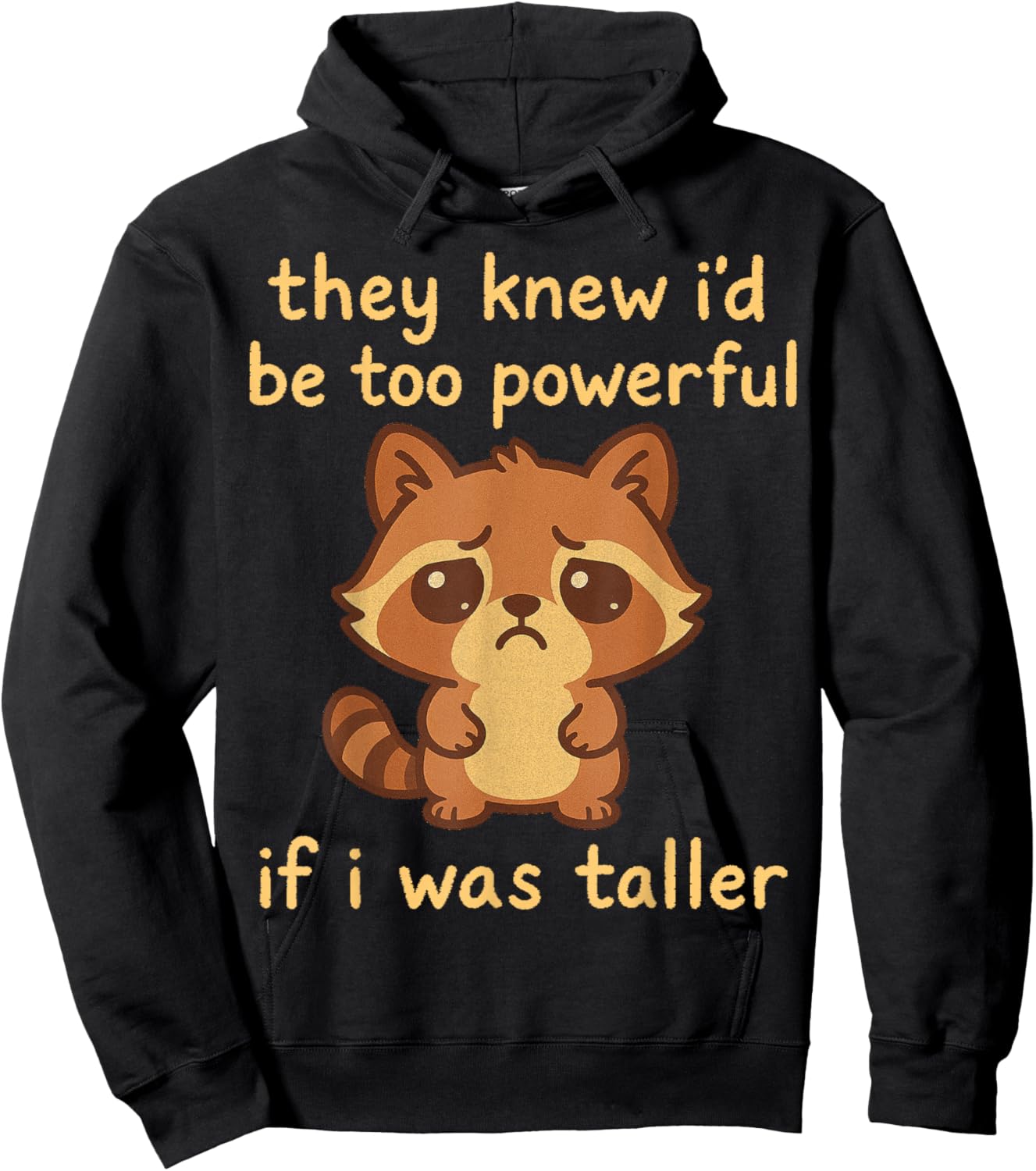 Cute Racoon Short People Humor Hoodie - Hoodie | Black