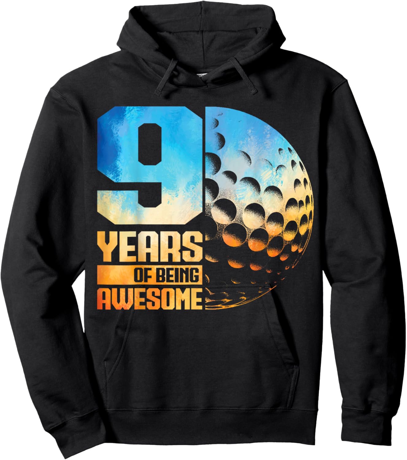 9th Birthday Boys Golf Player Golf 9 Years Old Hoodie - Hoodie | Black