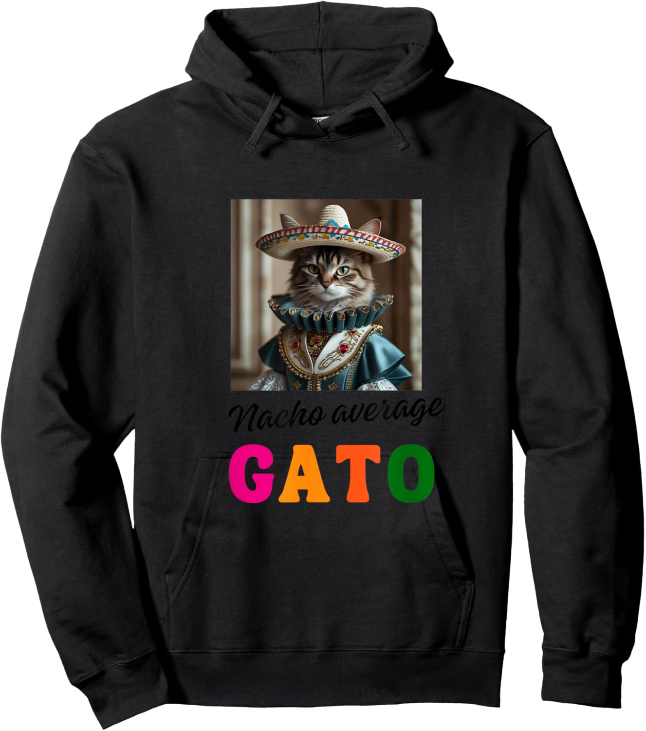Gato Funny Cat Latino Women Girls Kids Fiesta Tacos Hoodie - Hoodie | Black