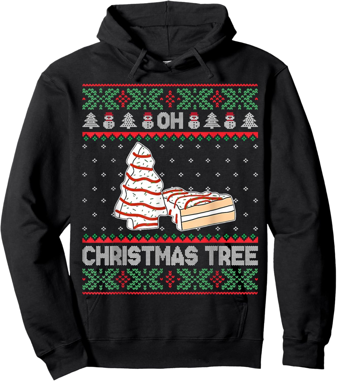 Oh Christmas Tree Cakes Debbie Becky Jen Cake Lovers Xmas Hoodie - Hoodie | Black