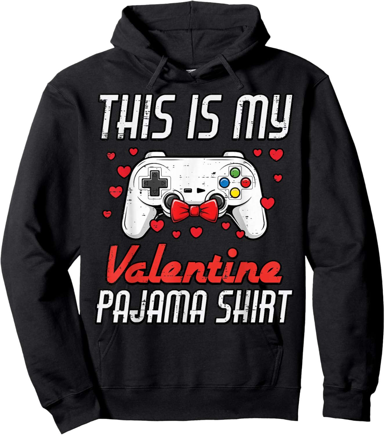 This My Valentine Pajama Gamer Valentines Day Men Boys Kids Hoodie - Hoodie | Black
