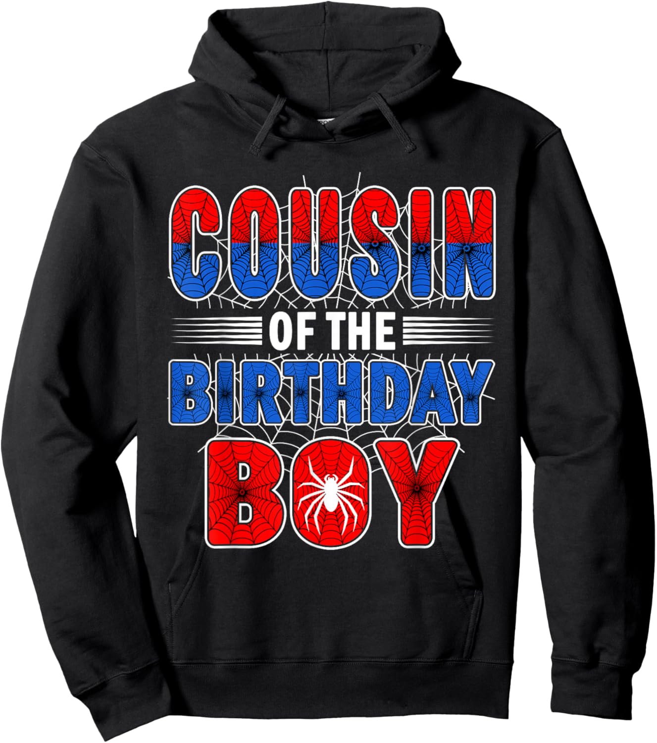 Cousin of The Birthday Boy Spider Web Birthday Party Hoodie - Hoodie | Black