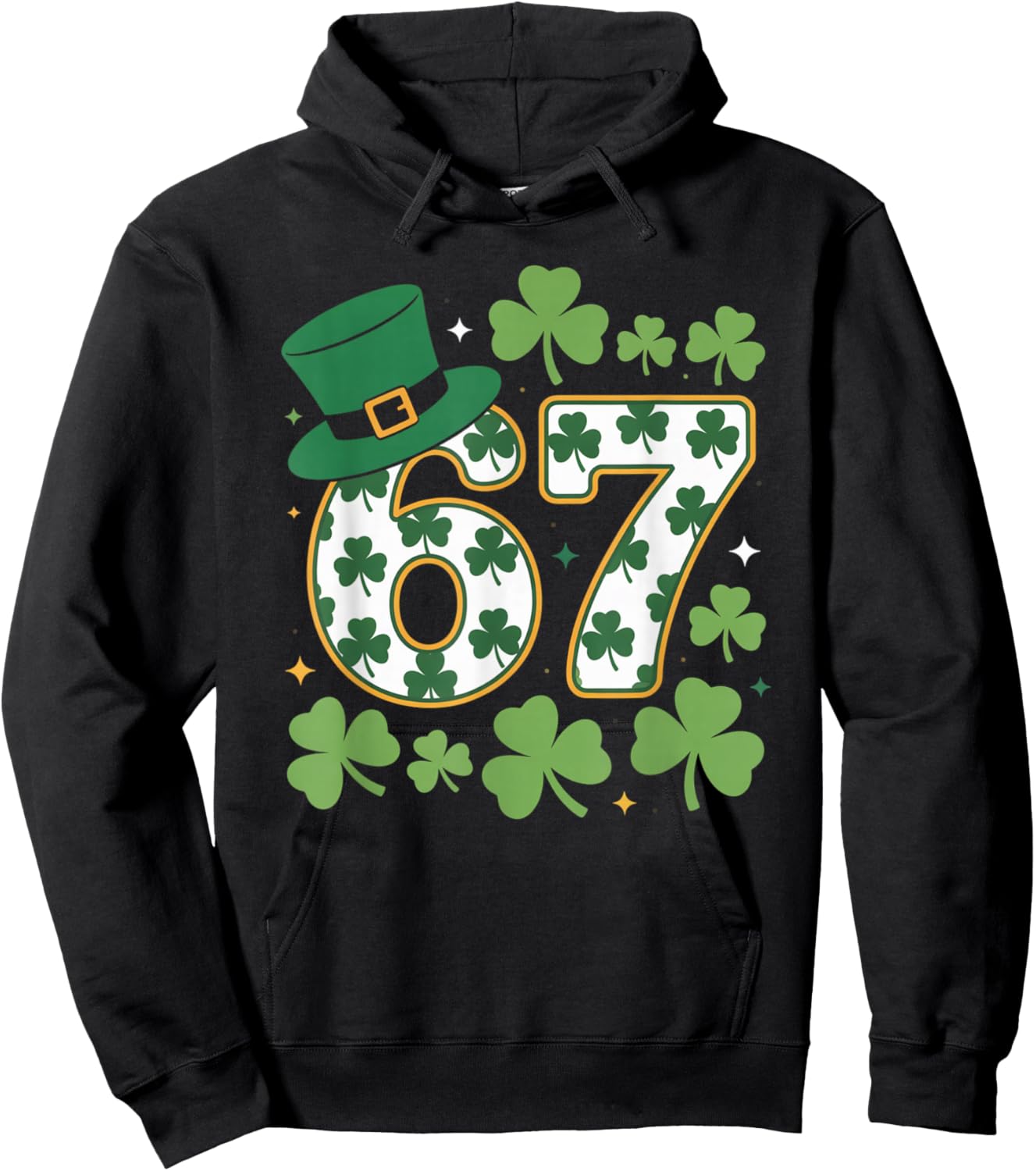 Funny 6 7 Lucky St Patricks Day Six Seven Matching Family Hoodie - Hoodie | Black