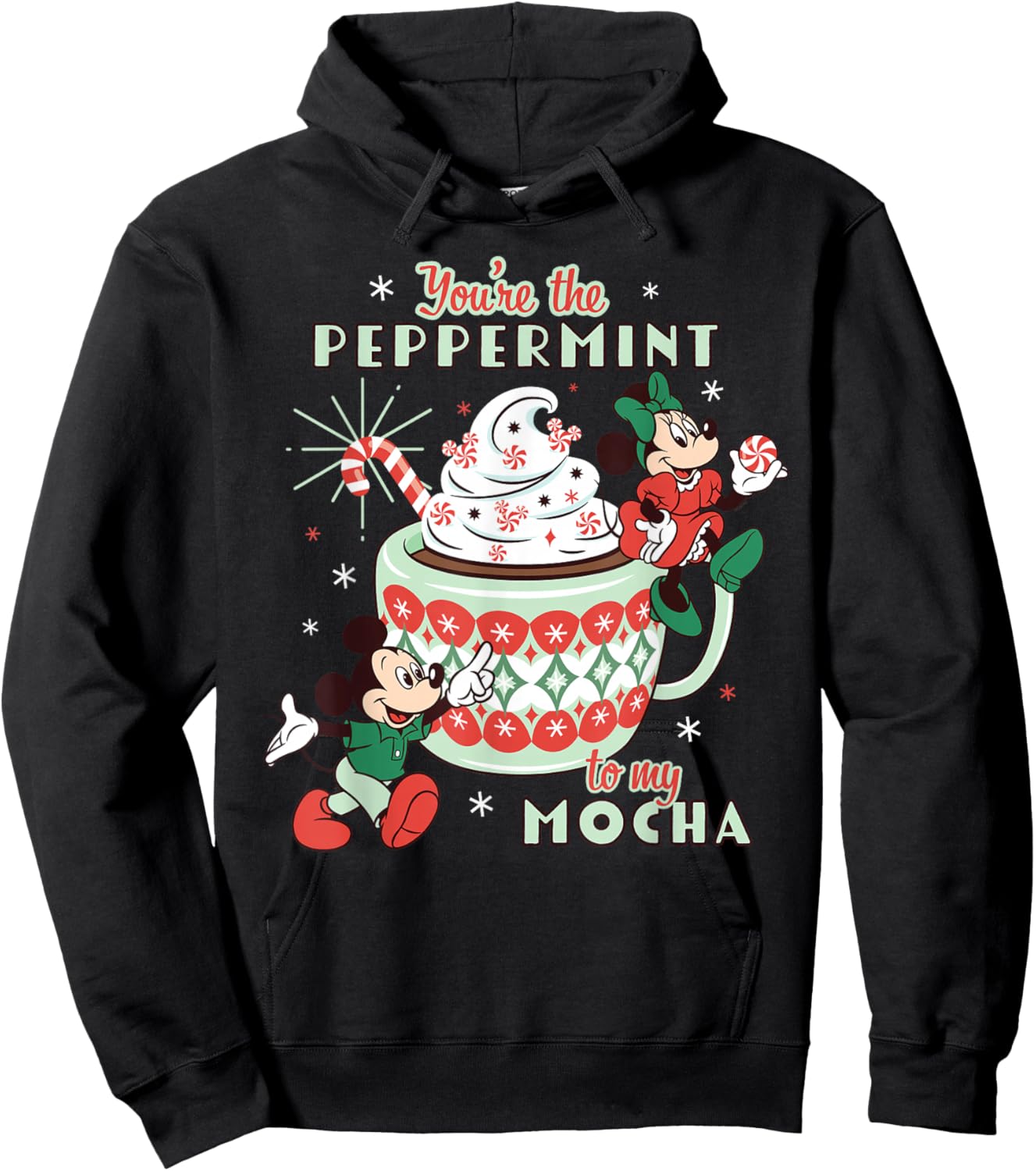 Disney Mickey & Minnie The Peppermint to My Mocha Holiday Hoodie - Hoodie | Black