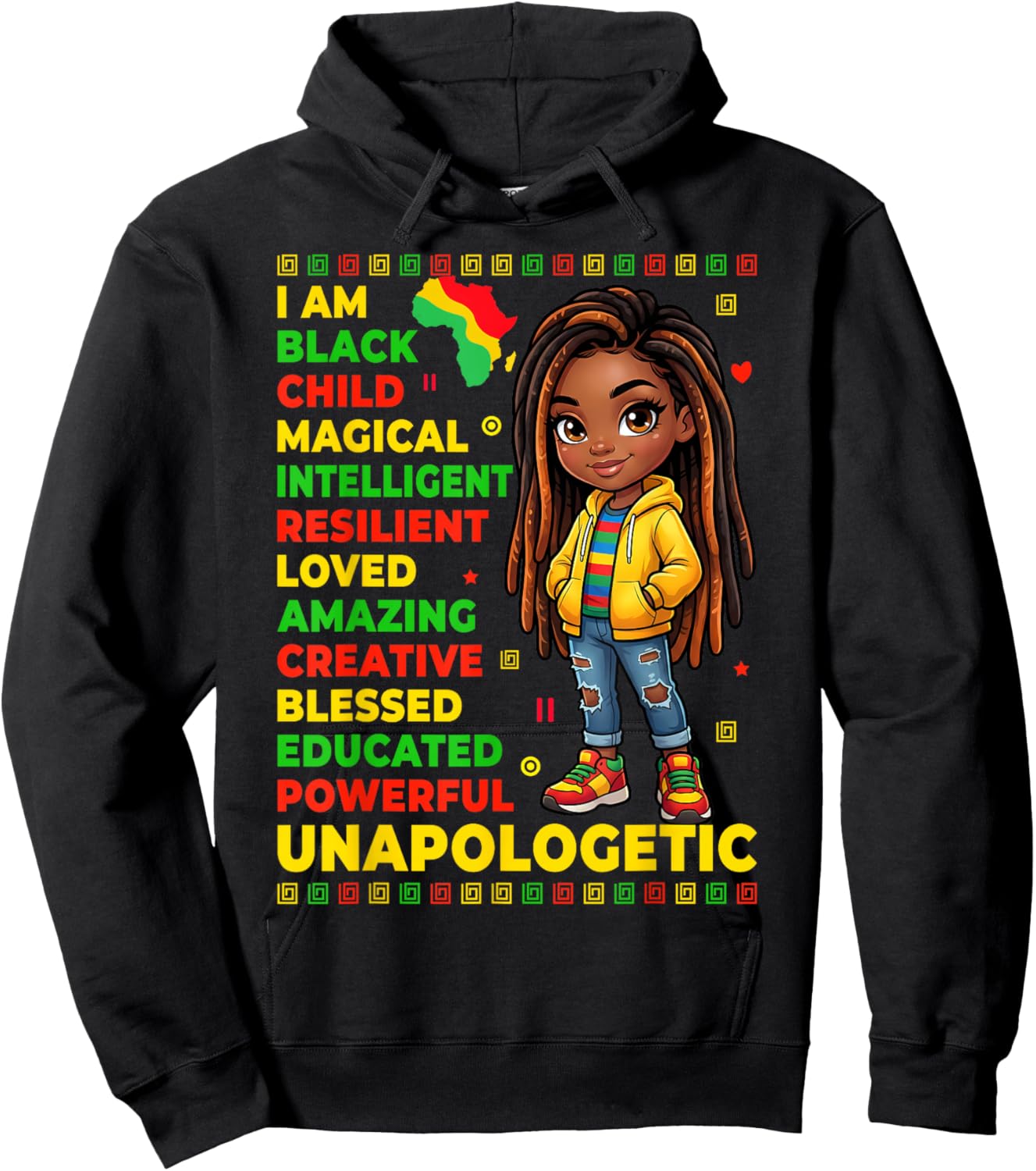 Girls Black History Month African American Kids Girl Toddler Hoodie - Hoodie | Black